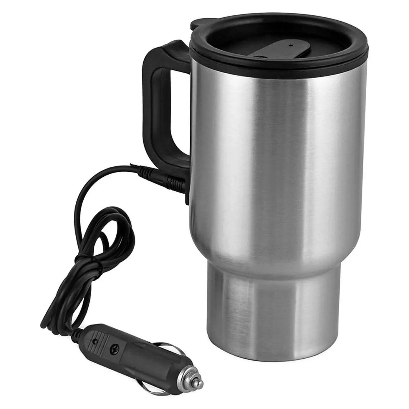 12V Car Heating Cup 450ml Stainless Steel Travel Electric Coffee Mug 14oz Insulated Heated PreservationGift