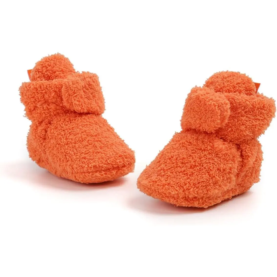 Plush Fleece Baby Booties for 0-6 Months Infants, Warm Winter First-Walker Slippers with Non-Skid Gripper Soles