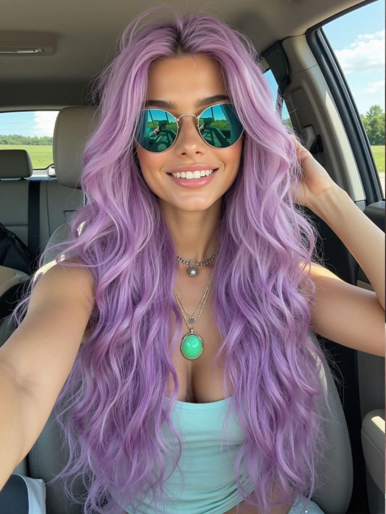 26-Inch Long Wavy Women's Wig, Long Hair, Natural Voluminous Curly Synthetic Fiber, Heat-Resistant for Cosplay, Halloween, Christmas, Daily Wear, Synthetic Fiber Wigs