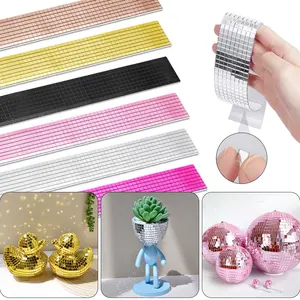 400pcs 5x5mm Disco Mosaic Tiles - Self-Adhesive Square Glass Mirror Pieces for DIY Art Collages, Vases, Cups, Photo Frames & More - Ideal for Indoor & Outdoor Decor, Party Decoration | Glittering Effect | Easy Installation, Mosaic Tile