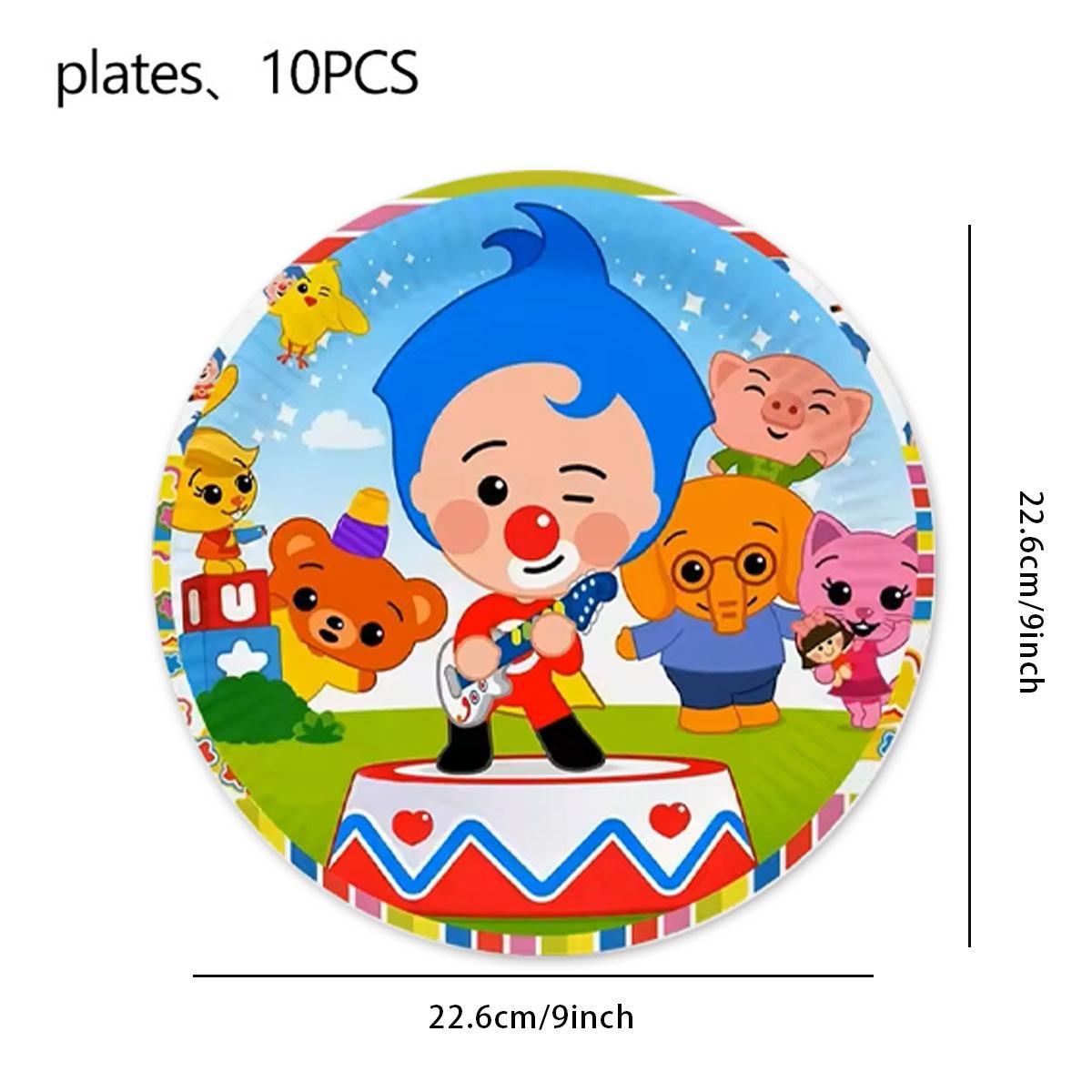 Plim Clown Party Decorations Theme Party Tableware Plate Cup Napkin Tablecloth Baby Shower Boys Kids Birthday Party Supplies