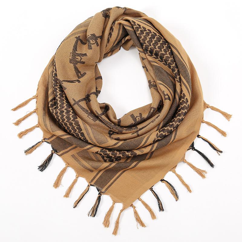 Tactical Military ShemaghScarf for Men and Women, 100% Cotton Keffiyeh Desert Wrap with Fringed Edges, Breathable Outdoor Headwear for Hiking, Camping, Airsoft, and Sun Protection in All Seasons fall hat western wear design style beret green cowboy Turban