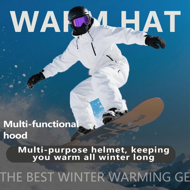 Outdoor Winter Warm Hat Neckband Integrated Cycling Mask Sports Ski Head Cover Neck Windproof Cold One-Piece Pullover Hat