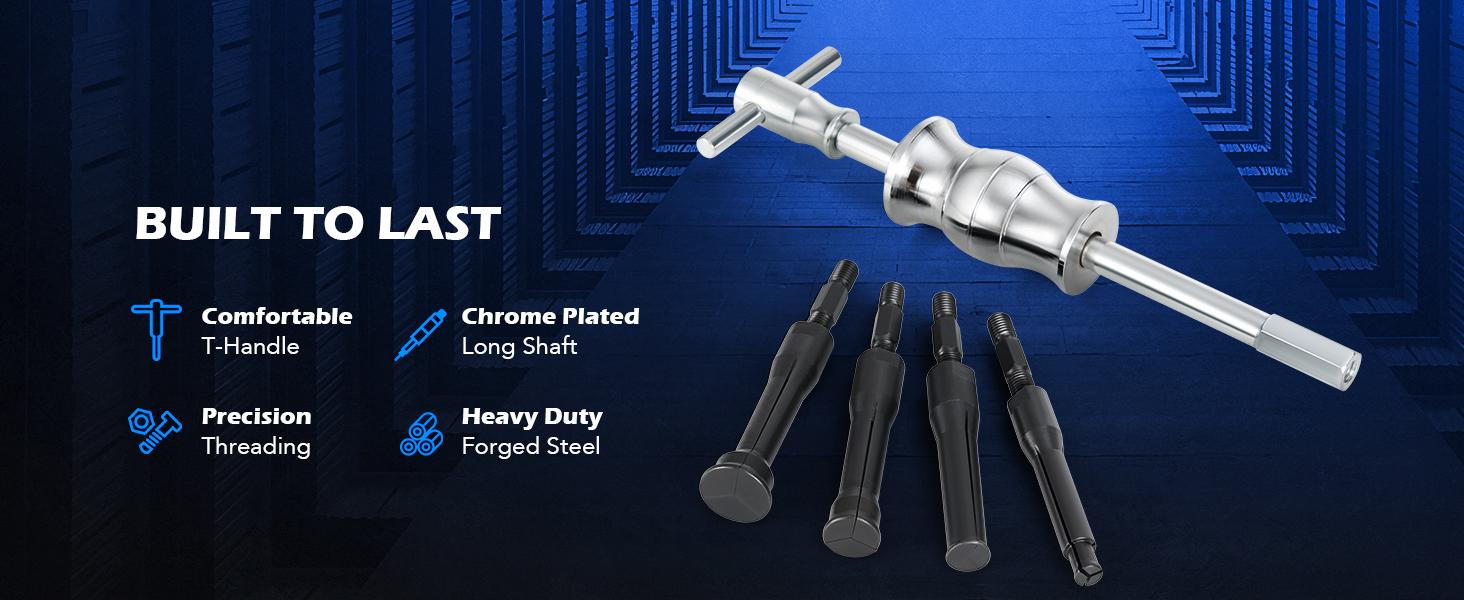 Orion Motor Tech Blind Hole Collet Bearing Race and Seal Puller Extractor Kit, Blue/ Red Slide Hammer Pilot Insert Inner Internal Bearing Removal Tool Set, 16PCS, car stuff, tool box, Automotie Repair Tools