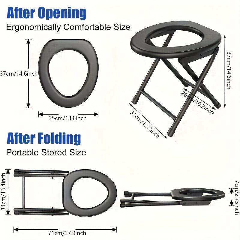Lightweight and portable folding toilet — 5-second quick installation, leak-proof and sturdy iron frame, suitable for RVs, camping, and outdoor scenarios