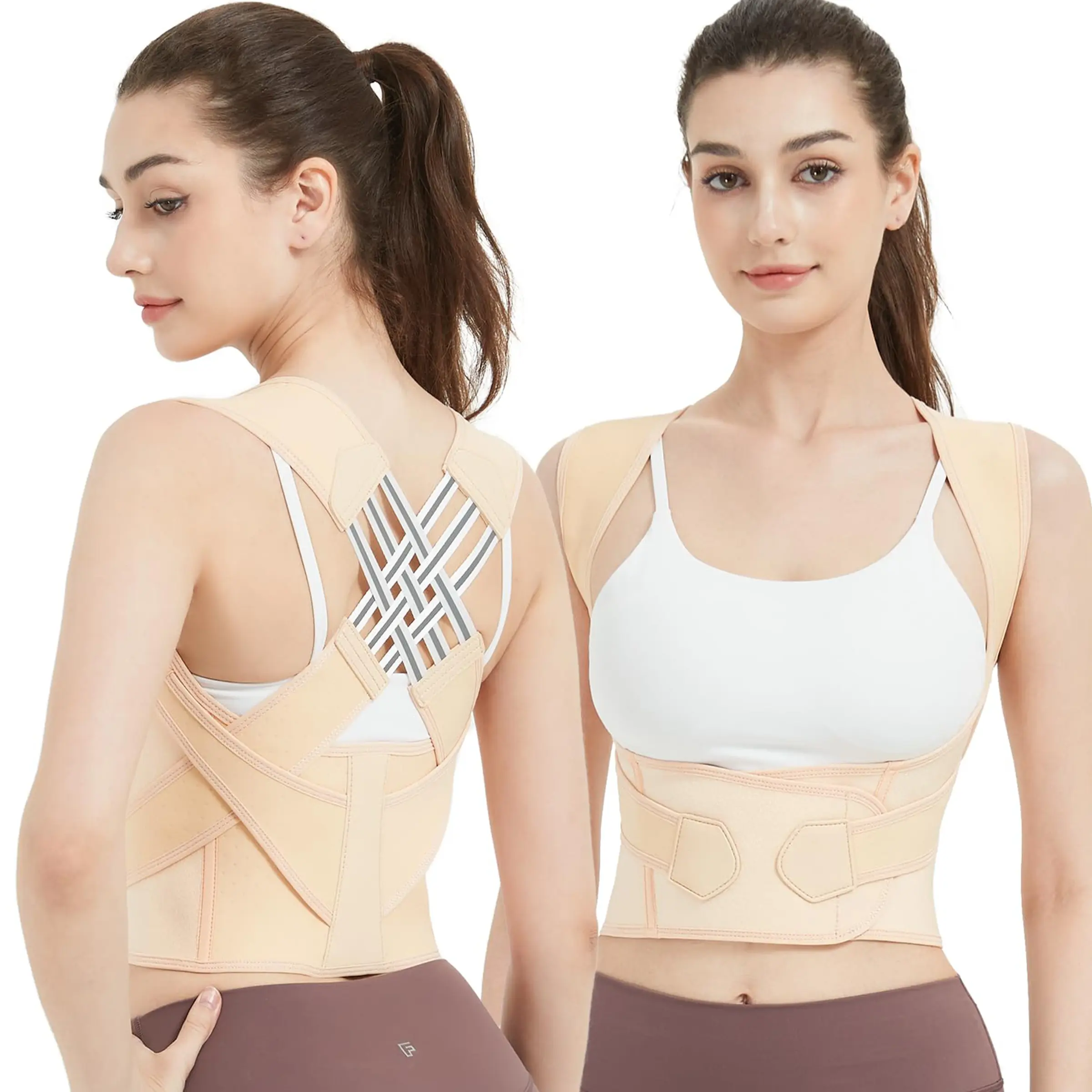 1 Count Men Women Compression Shapewear Waist Belt, Outdoor Aerobic Running Walking Posture Corrector, Back Training Brace, Spinal Alignment Support