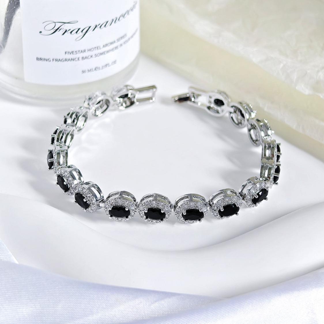 Luxury Colorful Moissanite Bracelet Bangle Elegant Fashion Jewelry Moissanite Wedding Engagement Anniversary Birthday Party Gift For Women Girlfriend Wife Lady