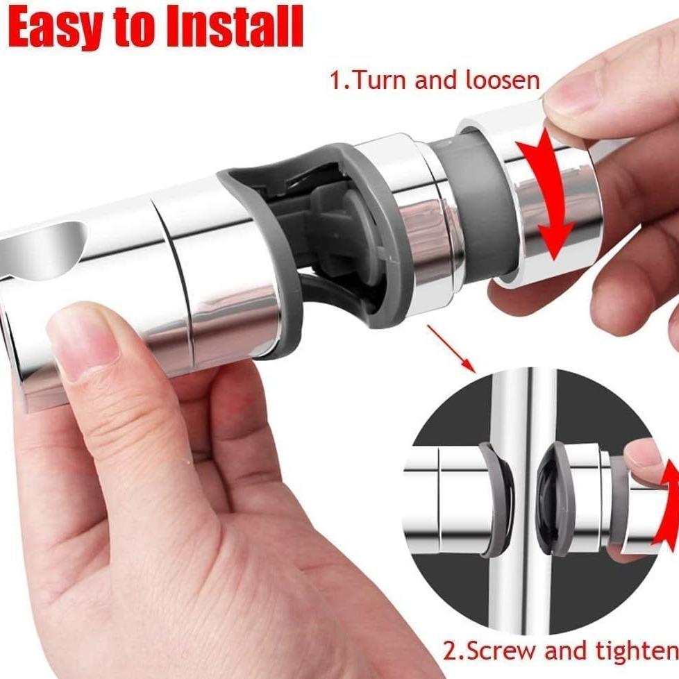 Universal Adjustable Shower Head Holder, No Drill Strong Adhesive, Wall Mounted Bathroom Shower Bracket, Easy Install Shower Accessories