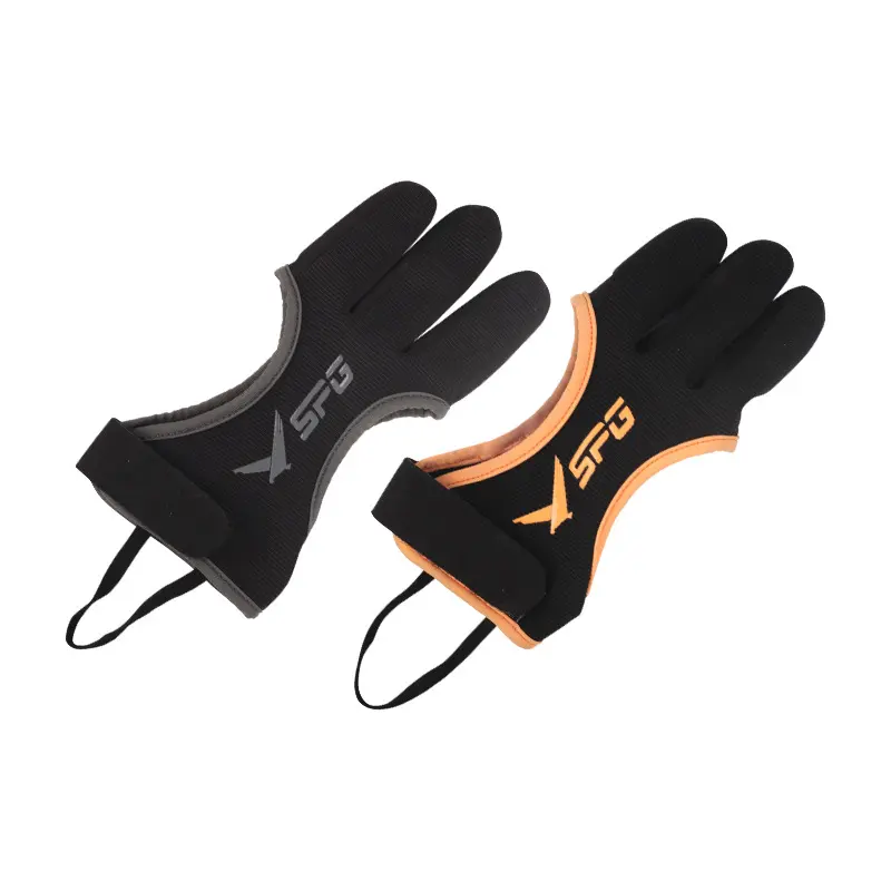 819 Traditional Archery 3-Finger Gloves - Gray Size M, Breathable Lightweight Mesh Fabric, Double Layer Reinforced Fingertips, Ergo Cut Hand Contour Fit, Adjustable Hook-Loop Wrist Strap for Beginner Recurve/Longbow/Mini Compound Bows (Mediterranean Draw)