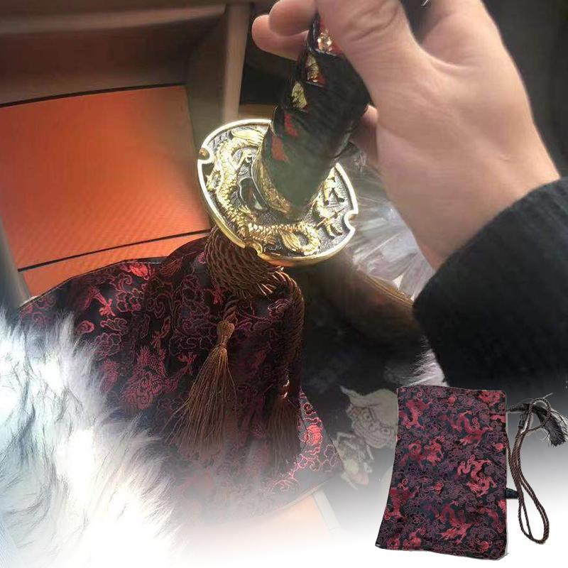 Universal Car Accessories Pattern Style Canvas Katana Shift Lever Knob Cover Dust Cover Racing Samurai Sword Shift Knob Collars