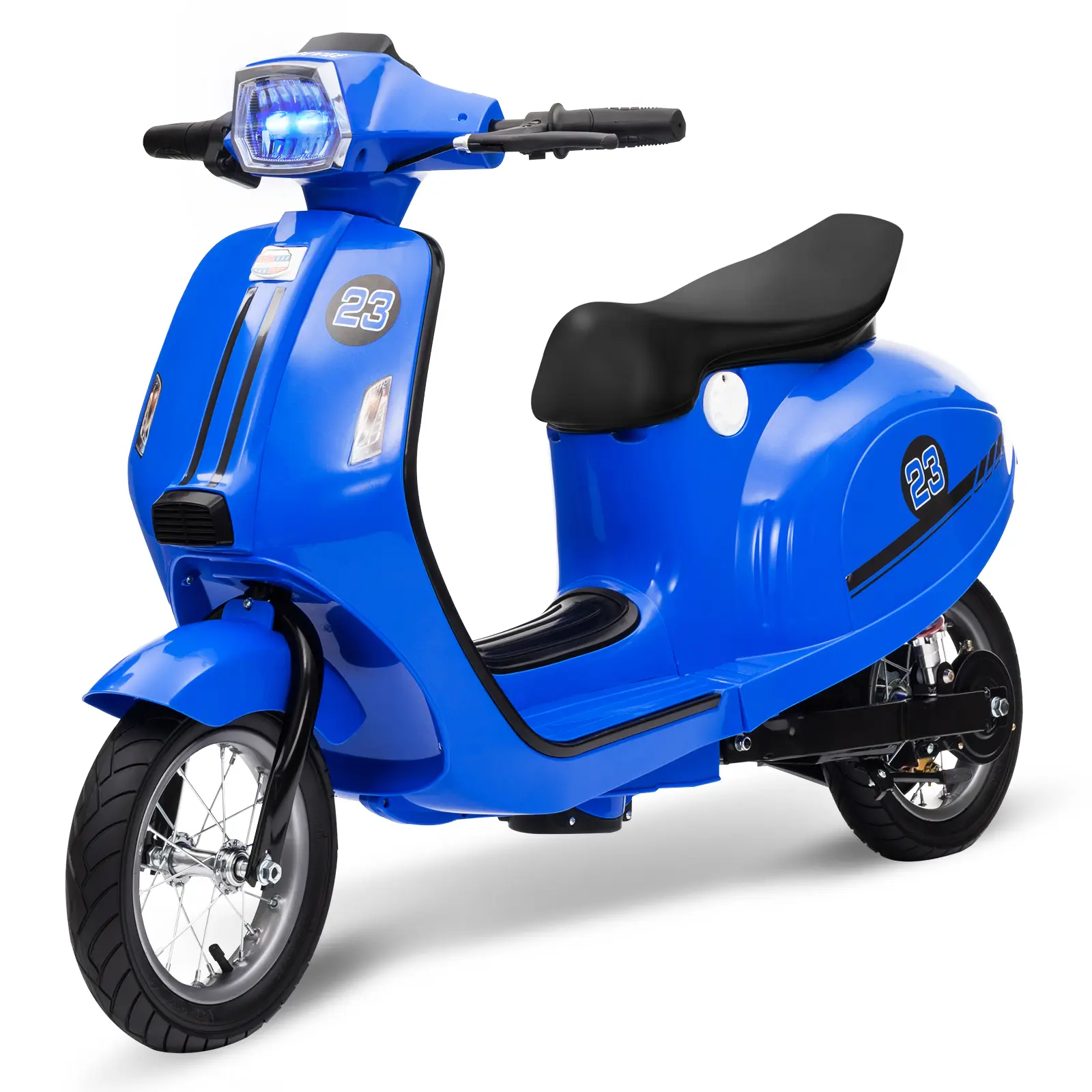 24V Moped Scooter for Kids - Electric Motorcycle for Kids - Electric Scooter with Seat for Children - Ride on Toy with LED Light for Girls
