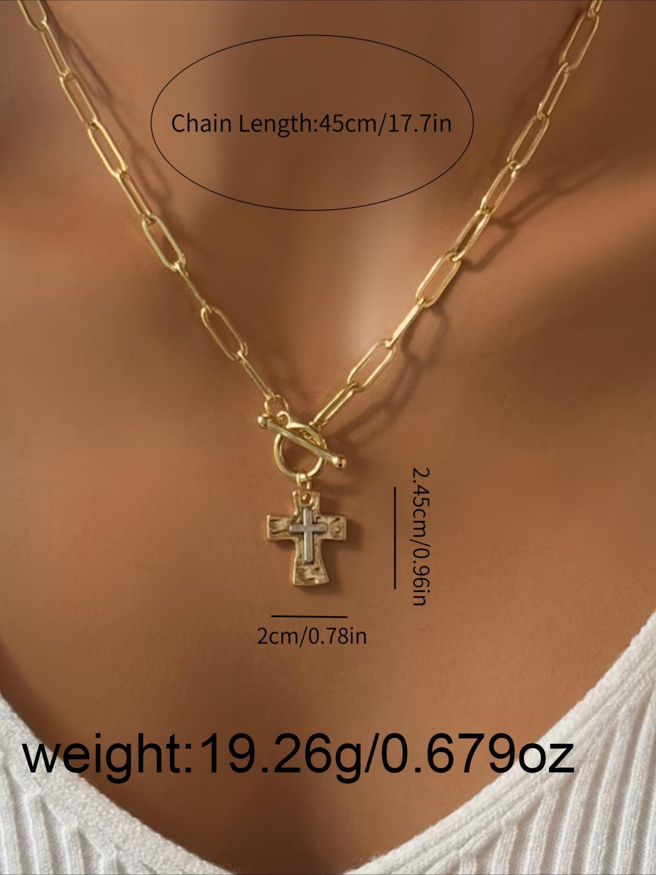 Vintage  Cross Pendant Necklace, Dainty Cross Necklace, Fashion Jewelry for Party, Daily Clothing Decor, Trendy All-match & Exquisite Jewelry for Birthday Gift