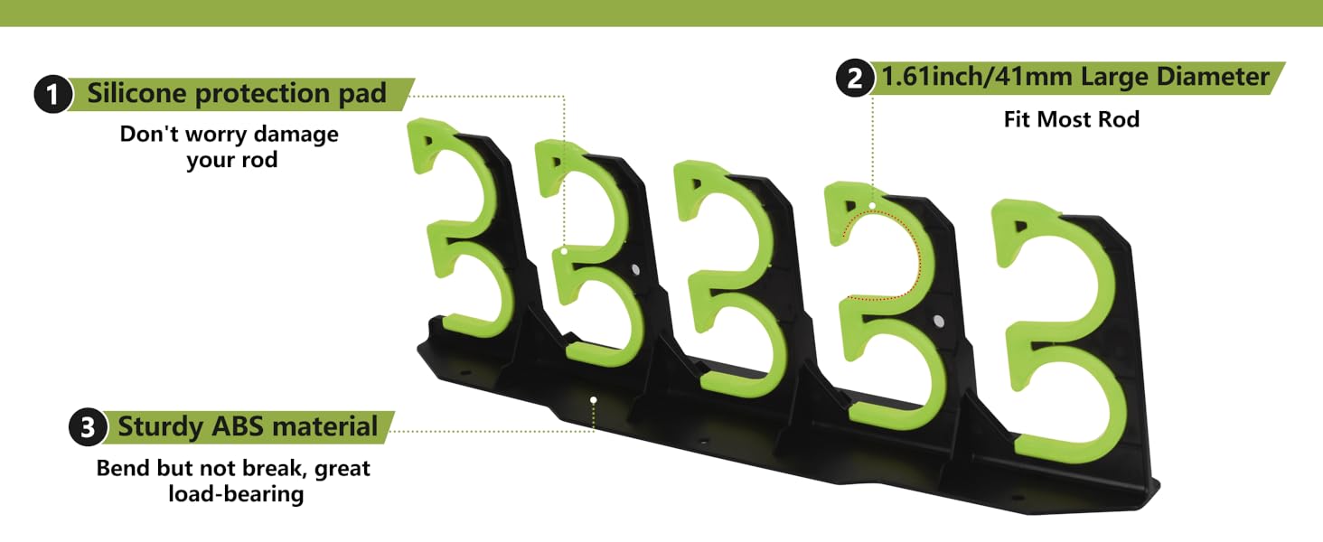 Fishing Rod Holders, Fishing Pole Holders for Garage, Wall or Ceiling Mounted Fishing Rod Rack Holds Up to 10 Rods(2 Pack) Fishing Rod Holders, Fishing Pole Holders for Garage, Wall or Ceiling Mounted Fishing Rod Rack Holds Up to 10 Rods(2 Pack)