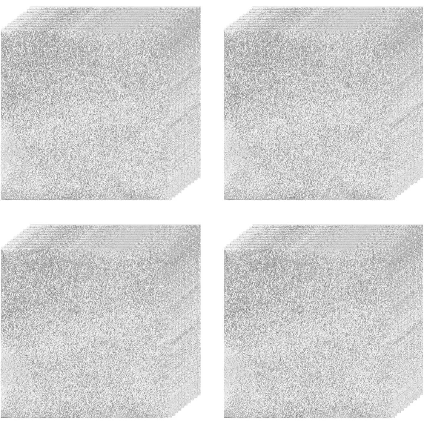 100pcs Foil Candy Wrappers, 8 x 8 Inch Chocolate Bar Wrappers, Aluminum Foil Paper for Caramel Candy Packaging Decoration (Silver, Orange Peel)