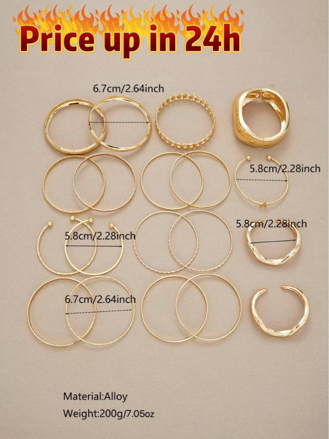 Women's Elegant Minimalist Bangle, 10/19pcs Trendy All-match Bangle, Fashionable Jewelry As Birthday Gift for Girlfriend, Trendy Stack Bangle