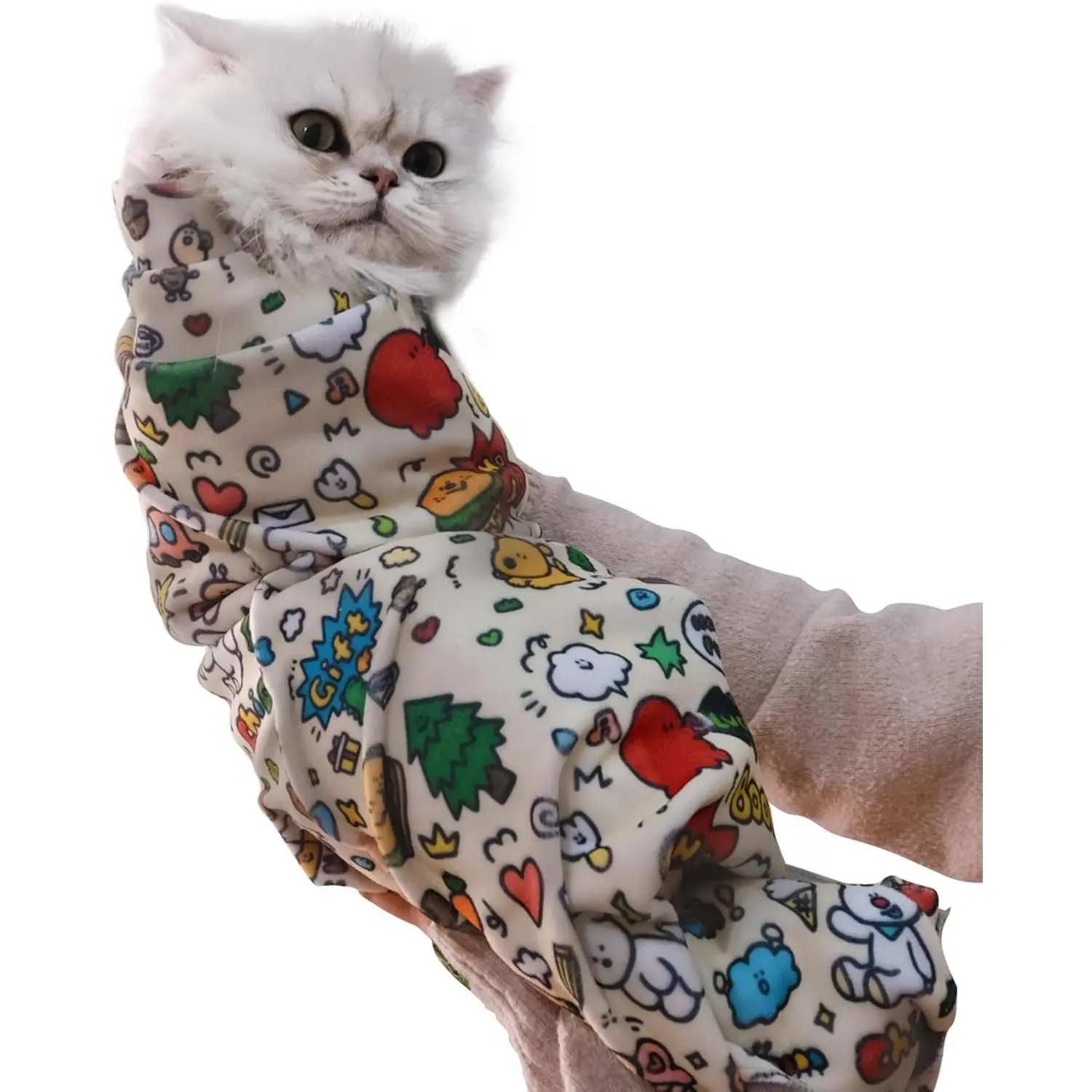 27.6" Cat Grooming Wrap Cat Wrap Cutting Nails Cat Restraint Nail Clipping Cat Swaddle Wrap Cat Burrito Wrap L(Within 15lbs) Anti-Scratch Anti-Escape Multifunctional Pet Tool