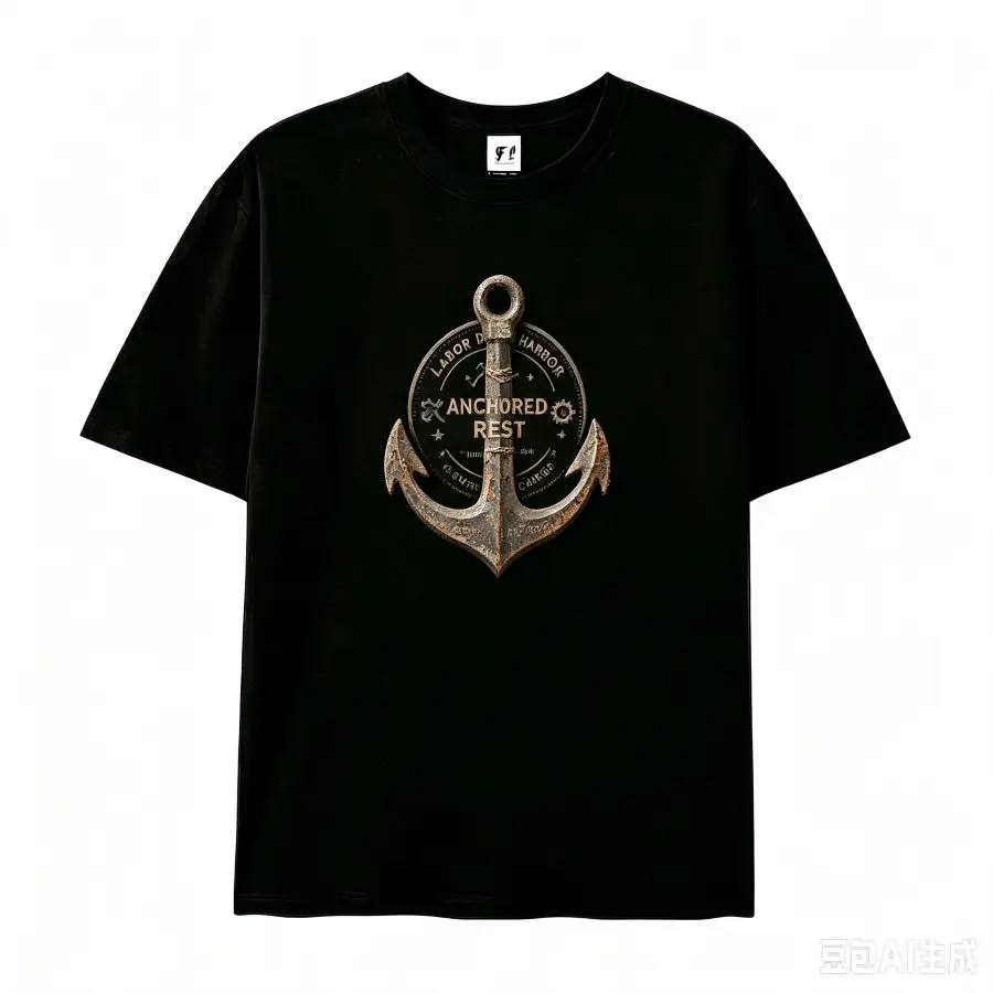 Anchored Rest Vintage Anchor Graphic Oversized Cotton T-Shirt, Nautical Fashion Outfit, Comfort Casual Tee, Best Gift For Him Her, Holiday Present For Family & Friends