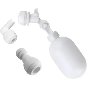 3/8&1/4 inch RO Tubing /4" Plastic Float Valve Shut Off Float Ball Float  to Auto-Fill Water Stock ,Bucket, Livestock Pool,Cattle Trough, Aquariums, Aquaculture, Water Reservoir