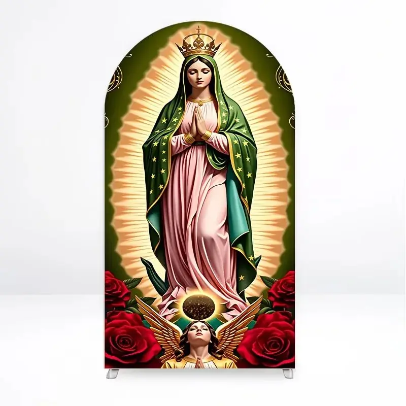 Shop Cover Example Mother Mary Bless Arch Backdrop Banner - Double-Sided Stretchy Spandex ...