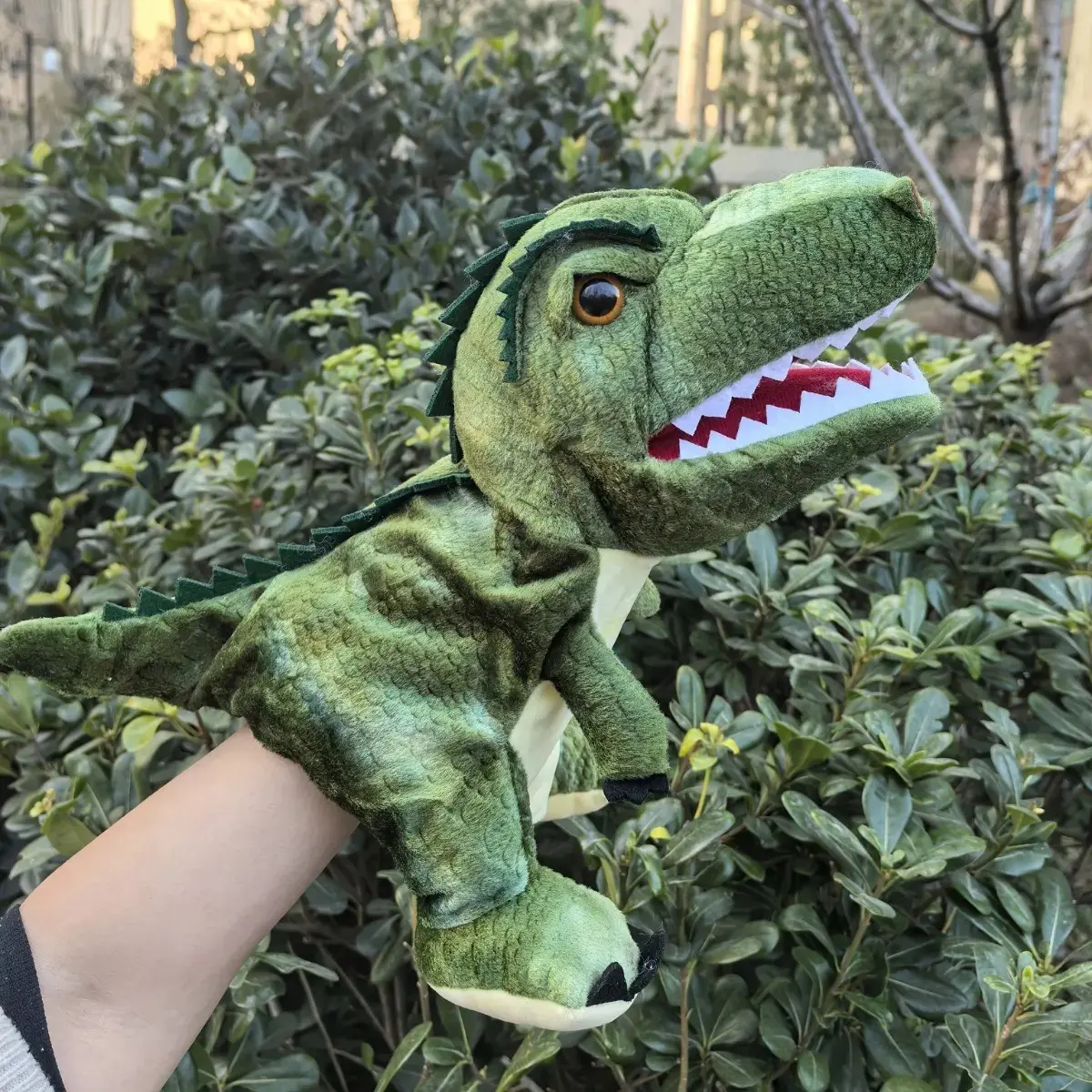 Dinosaur Puppet Toy for Kids, Soft Plush Dinosaur Puppets, Tyrannosaurus Rex, Triceratops, Fun Interactive Educational Playtime