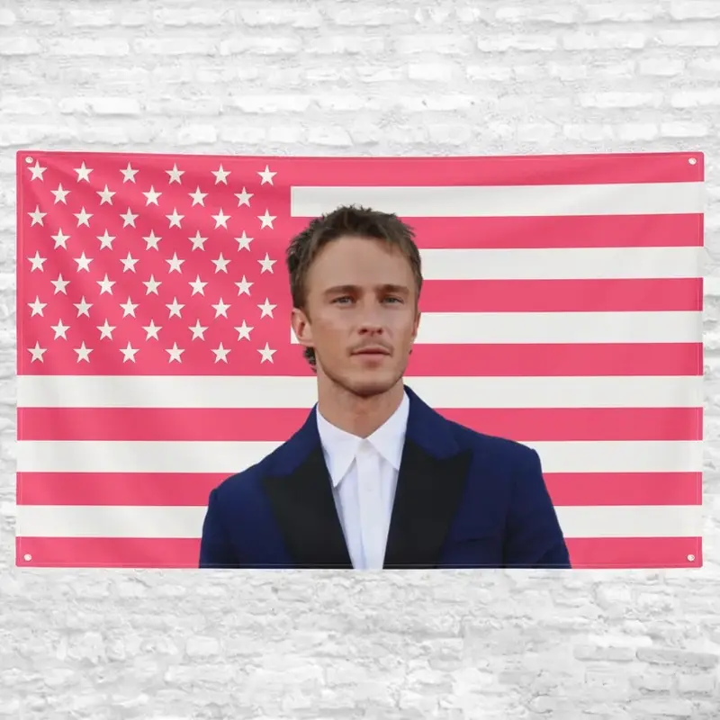 Drew Starkey Rafe Cameron Pink USA Flag Outer Banks Fan Wall Decor Minimalist Wall Tapestry Aesthetic Room Backdrop