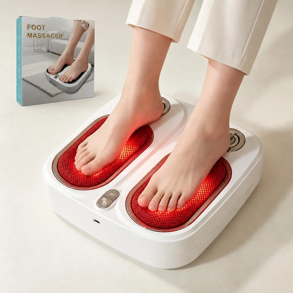 Electric Foot Massager with Heat, Cordless Electric Body Massager with Kneading and Vibration, Massage Tools Gifts for Women Men, USB Rechargeable Massagers