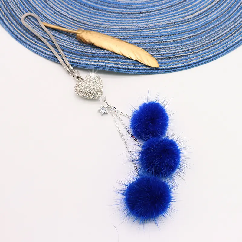 White Heart + Blue Faux Fur