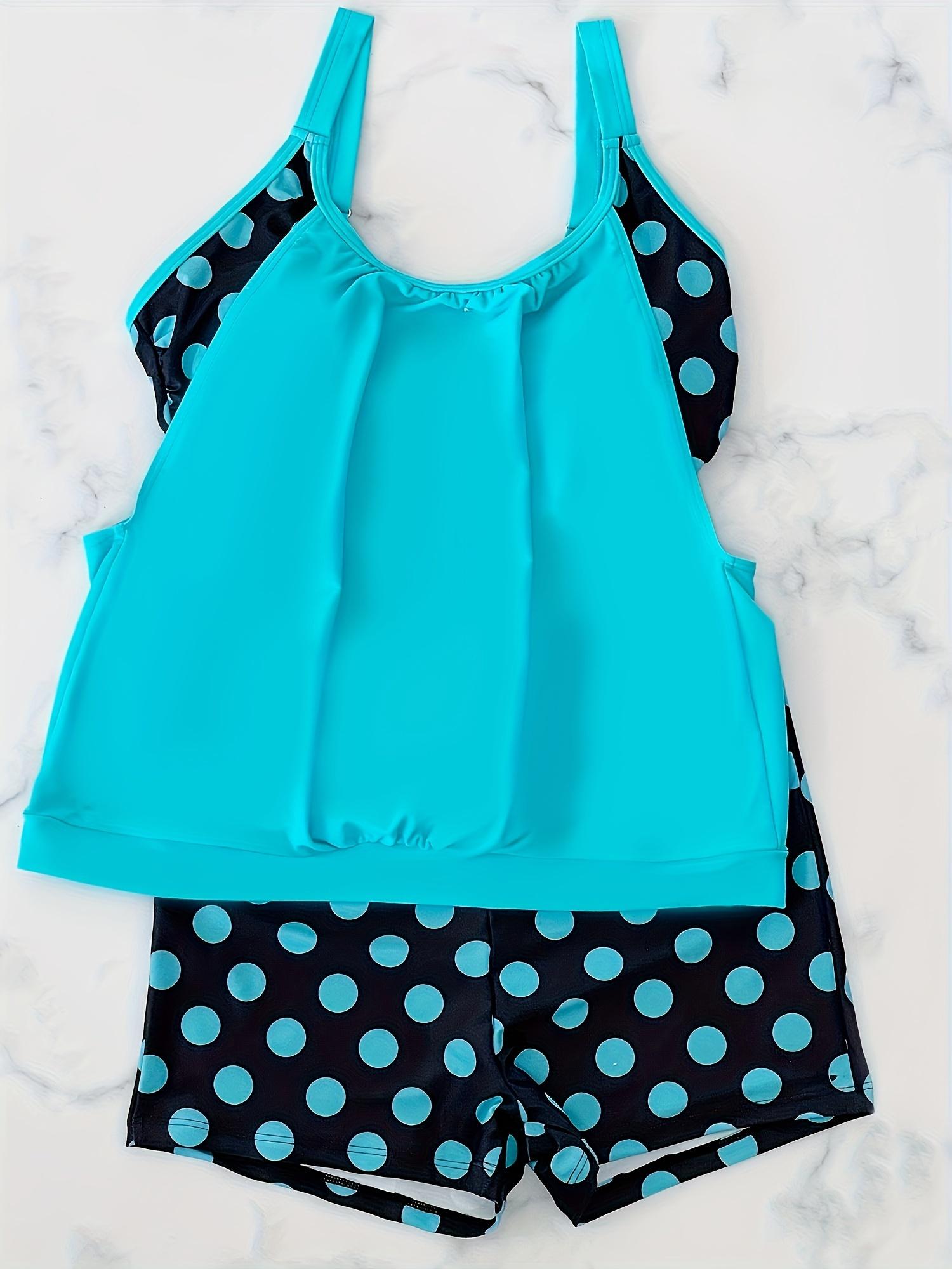 Flattering Tummy Control Racerback Tankini with Boy Shorts - Ideal for Beach Days, Pool Parties & Family Vacations |   2026 New Arrival Plus Size Swimwear That Hides Tummy, Family Approved Swim, Abercrombie Bikini Inspired Bathing Suits for Women cute