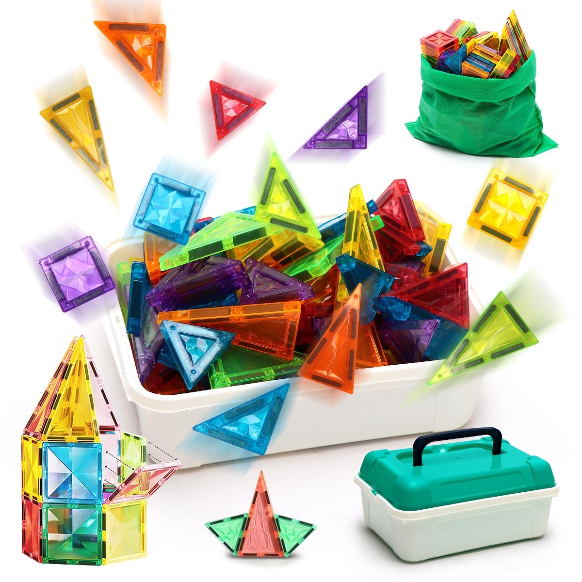 Magnetic Building Blocks Set, 42/74/158 Pieces, Unisex Toy for Kids Aged 3+, Birthday Gift Idea, Fun Learning Activity, Magnetic Building Tiles