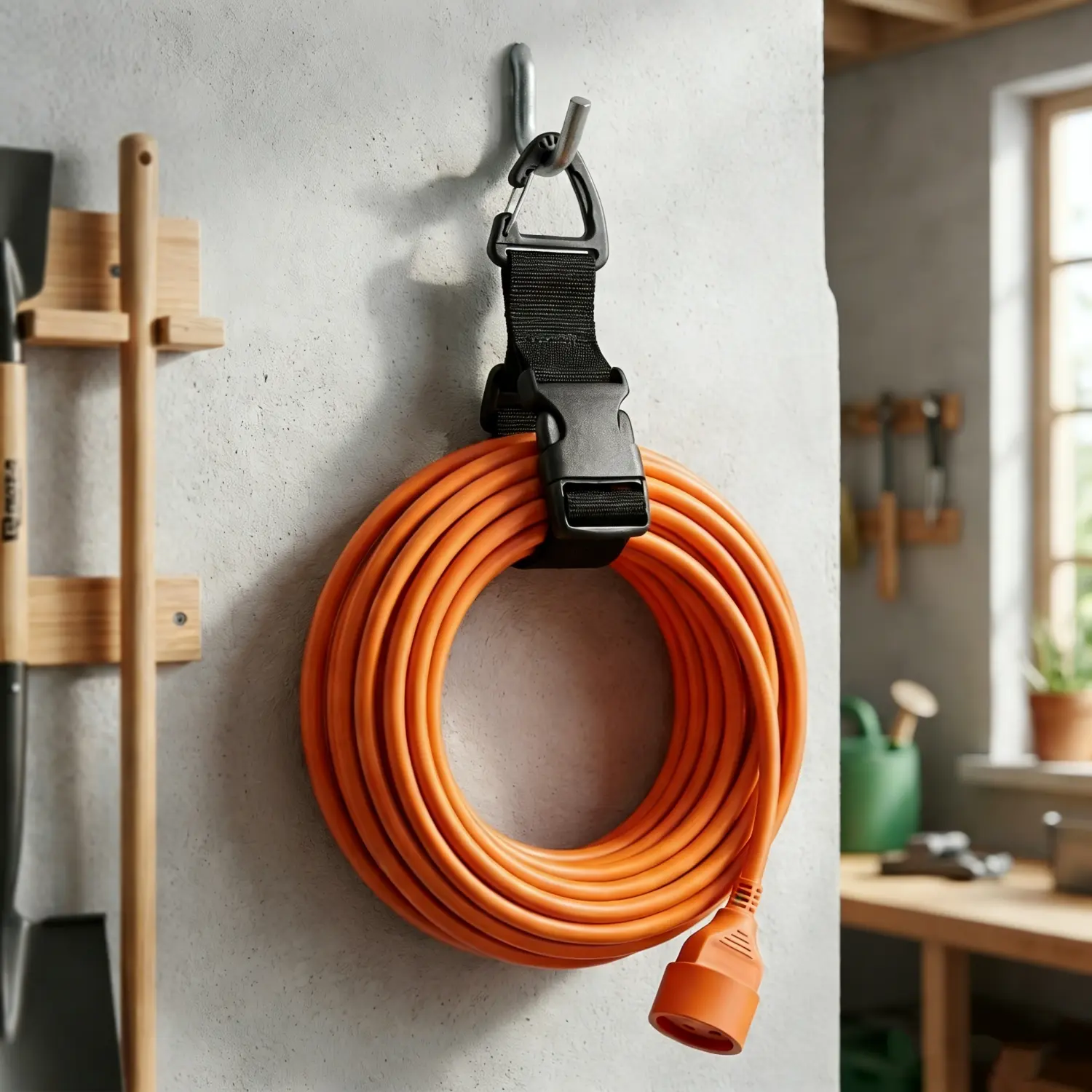 10/20Pcs Adjustable Triangle Buckle Straps, Heavy Duty Reusable Cable Organizer Ties, Hanging Storage Binding Straps for Extension Cords Garden Hoses, Garage Workshop Wire Management Holders with Hooks