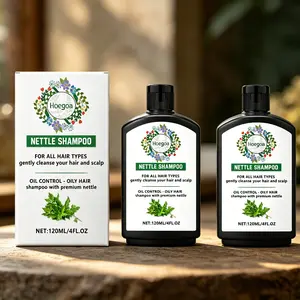Nettle Nourishing Shampoo Set (120ML*2), Improves Scalp, Deep Nourishment, Volumizing Effect, Lightweight & Non-Greasy Formula