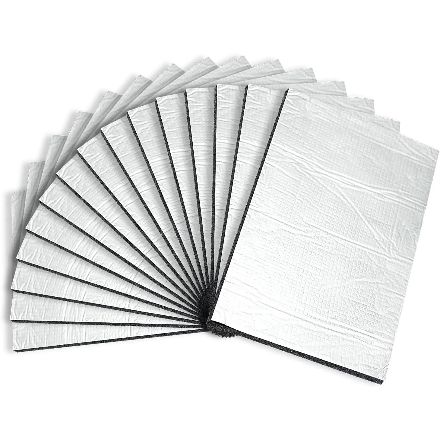 197 Mil 16 Sqft Thick Sound Deadening Insulation Mat for Cars Automotive Trunks Hoods Doors 15 Sheets Silver Color