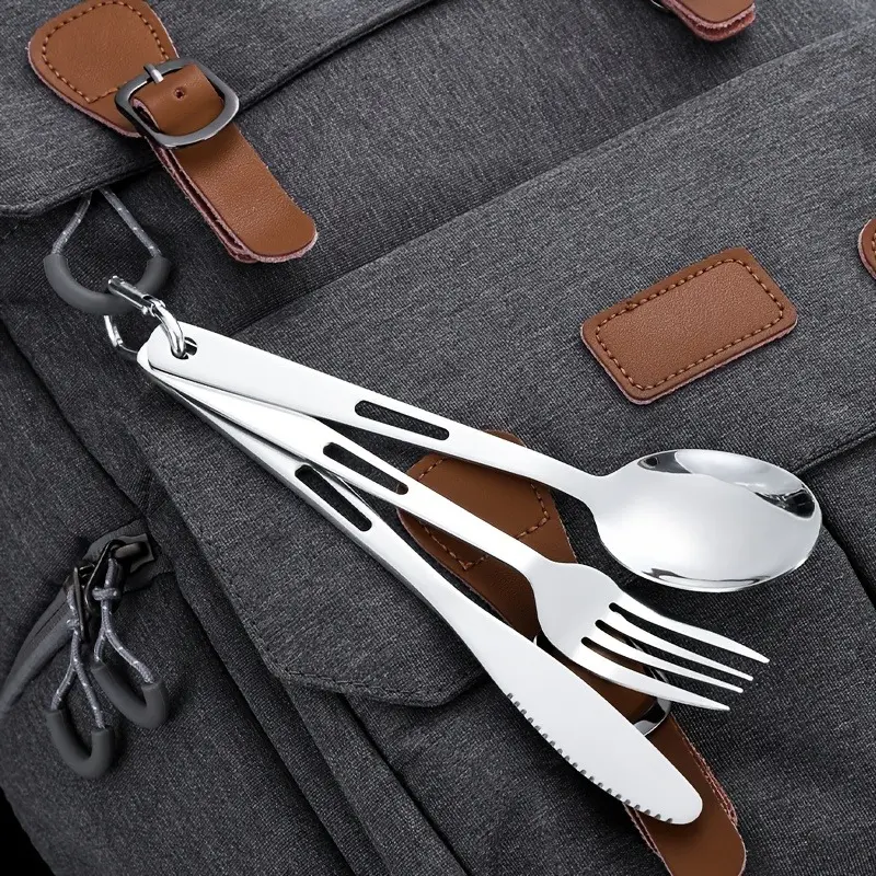 3PCS Outdoor Tableware Set Camping Portable Storage Bag for Cutlery