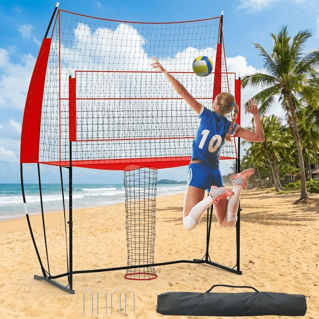 8x11ft Volleyball Training Net, for Indoor Ball Sports Training Volleyball Net System, Adjustable Height, Portable & Durable Net Set with Carrying Bag, Quick Assembly for Outdoor Indoor Practice