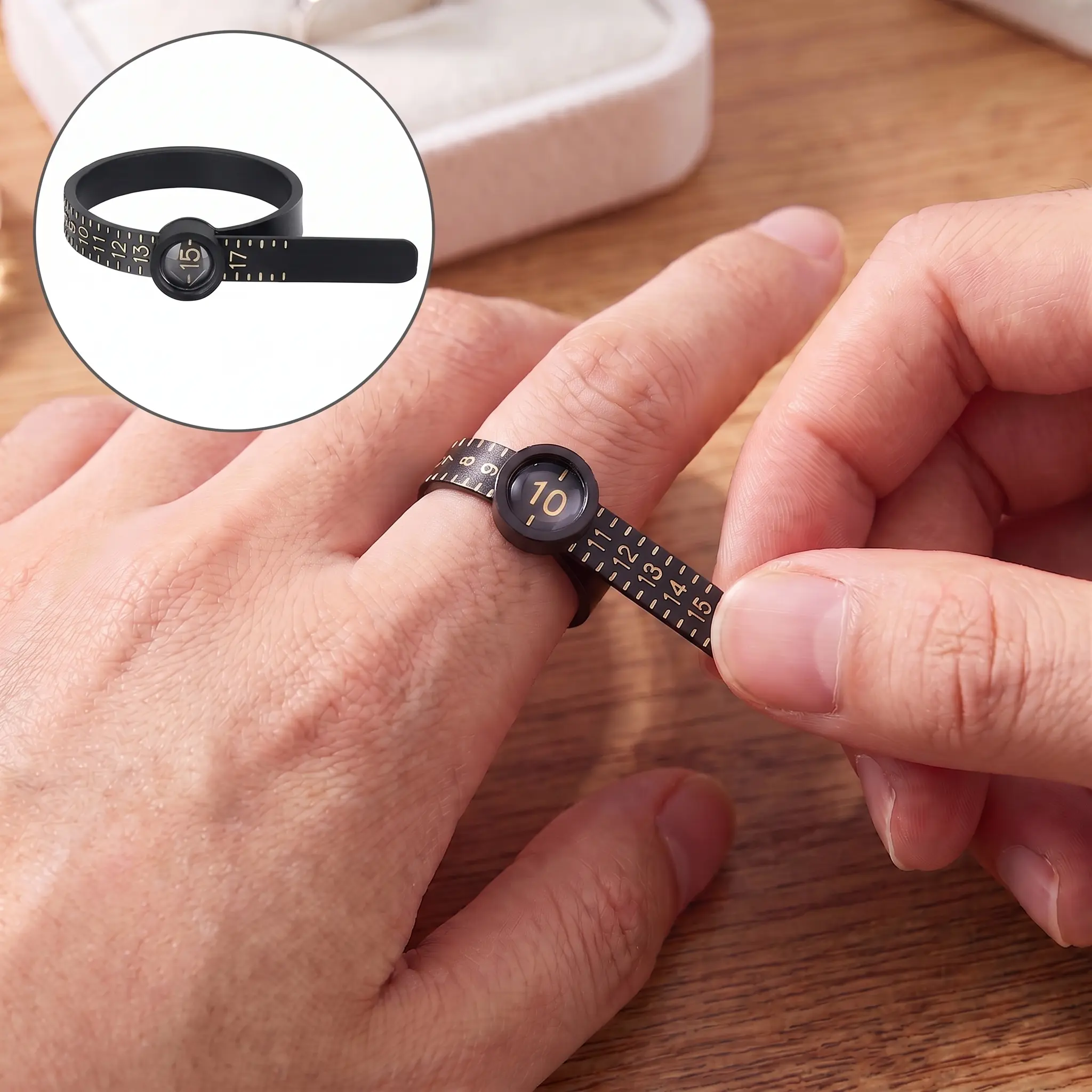 Ring Size Measuring Tool, Reusable Finger Size Gauge, Precision Measurement Jewelry Sizing Tool with Magnifying Glass, Hand Measuring Tool, Soft Ruler, Jewellery-YY0