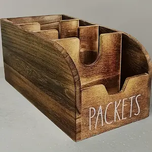 Multifunctional camping storage, wooden kitchen countertop storage box, spice and seasoning packaging box