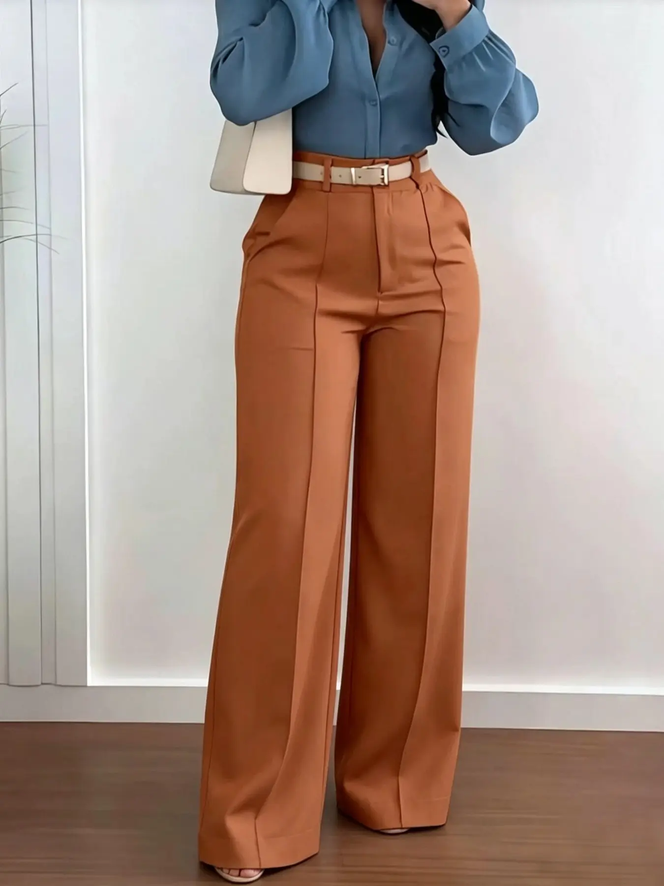 New Summer Women's Fashion Suit Pants, Wideleg Pants, Loose Fit Casual Straight Leg Trousers, Trendy Office Wear for Spring and Summer