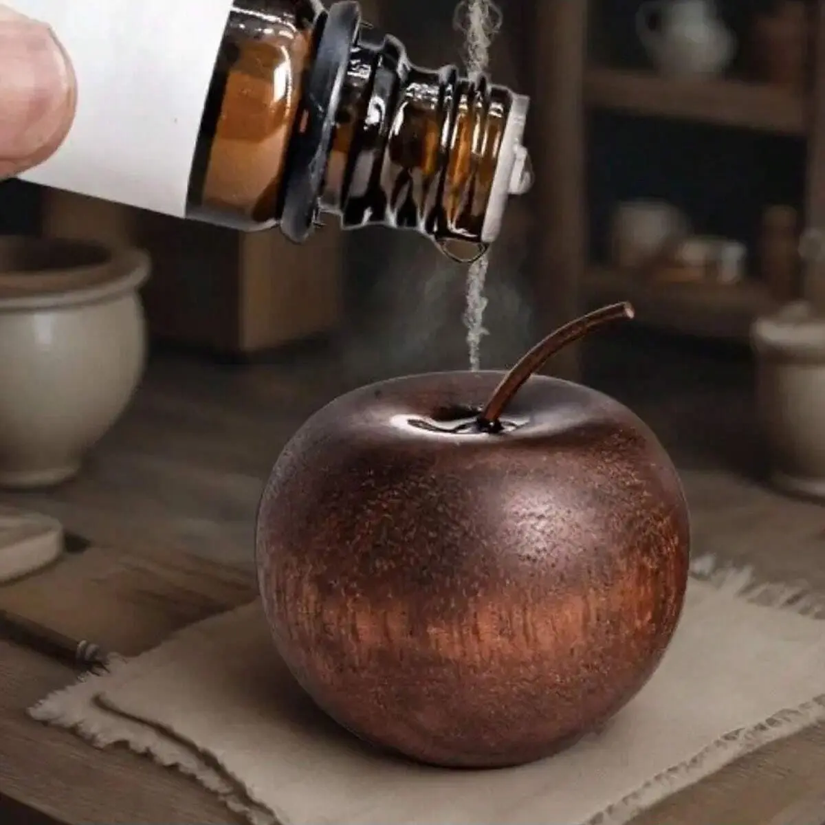 Natural Wooden Apple Scent Diffuser, Fireless Essential Oil Diffuser, Home Indoor Bedroom Car Diffuser, Relaxing Aroma, Unique Gift