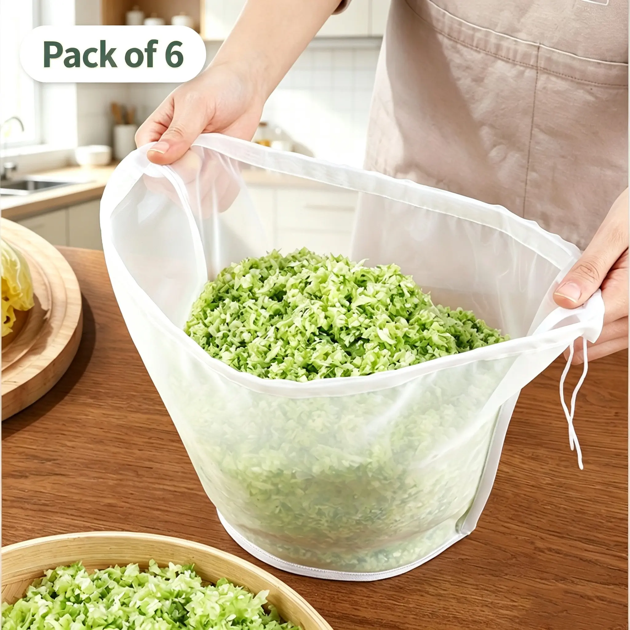 Nylon Filter Bag, Versatile Filter Bag with Wide Mouth, Cheese Cloth for Straining & Cooking, Reusable Fine Mesh Strainer Bag for Filter Nut Milk, Coffee, Milk, Butter, Juices and Fresh Cheese, Perfect for Nut Milk Brewing & Juice Extraction