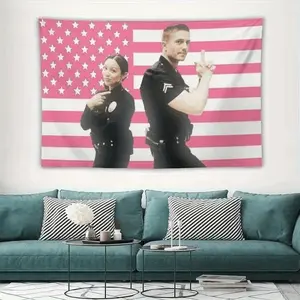 1pc Newcomer Protagonist Chen Lucy And Tim Bradford Tapestry Poster Eric Winter Pink American Flag Background Wall Interior Decoration with Free Installation Package
