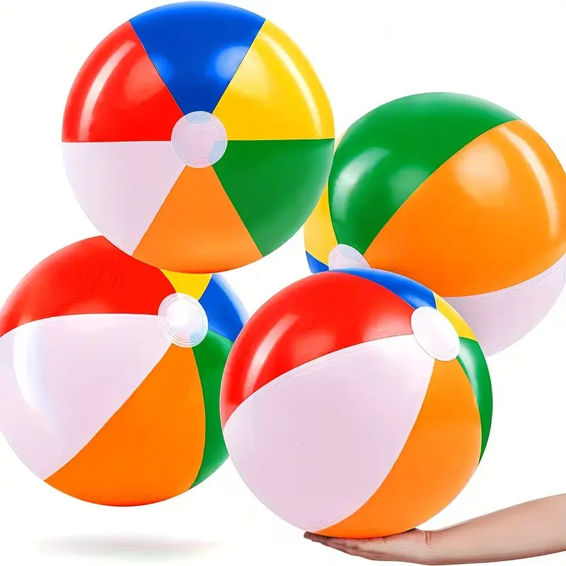 2 Pack Inflatable Rainbow Beach Balls, Classic Pool Toys for Party Decor, Summer Water Games, Suitable for Family, Kids and Adults, Decoration