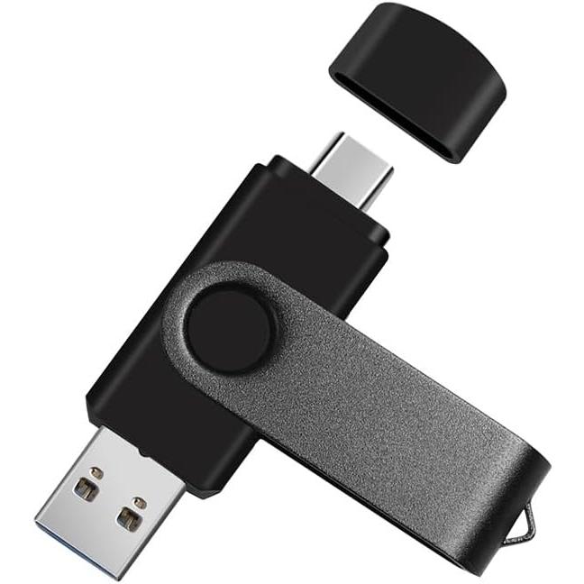 2-Pack 256GB Dual USB Flash Drive 2.0 - USB C & USB A 2-in-1 Thumb Drive for PC, Type C Phones,External Memory Stick for Photos/Videos