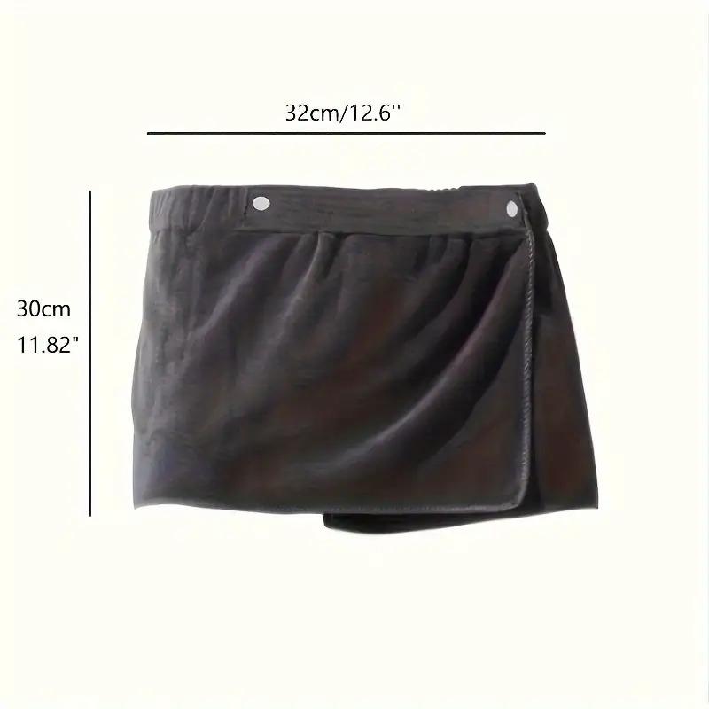 3pcs Men's Soft Microfiber Wrap-Around Bath Towel Shorts, Solid Color Wearable Towels for Fitness, Spa, Bath, Swimming, Beach & Camping, Perfect New Year Gift