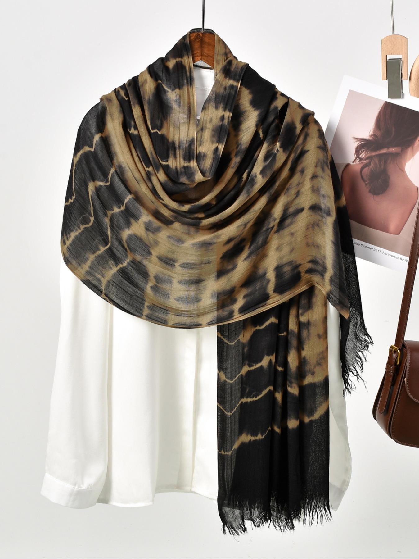 Women's Tie Dye Print Khimar, Fashionable Maxi Long Scarf for Daily Wear, Casual Versatile Hijab for Women