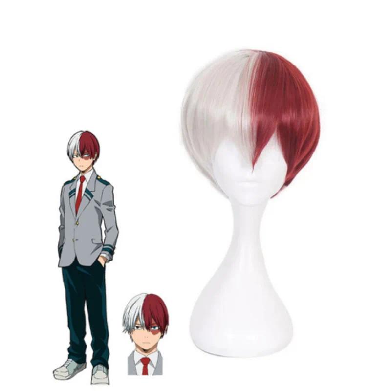 Anime My Hero Academia Midoriya Izuku Cosplay Costume Todoroki Shoto School Uniform Set Wig Suit Unisex Halloween Role Play