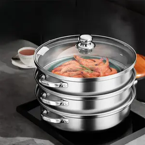 Stainless Steel Steamer Set, Durable Thick Material, Easy to Clean, Long-Lasting Kitchenware, Perfect for Cooking and Baking