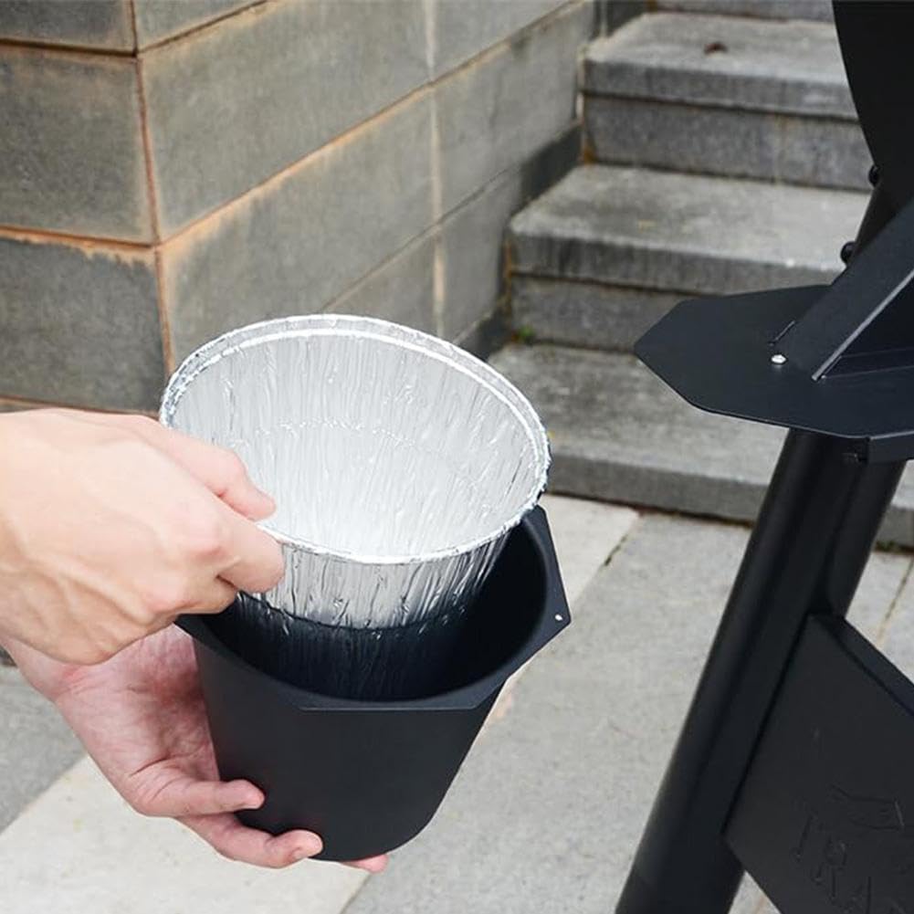 Grease Bucket for Pellet Grill, Drip Bucket with 2-Pack Disposable Foil Liners, Heavy-Duty Drip Pan with Heat-Resistant Coating, Grease Catcher with Leak-Proof Silicone Design for Outdoor Cooking (A) pocket  rocket  camping  stove