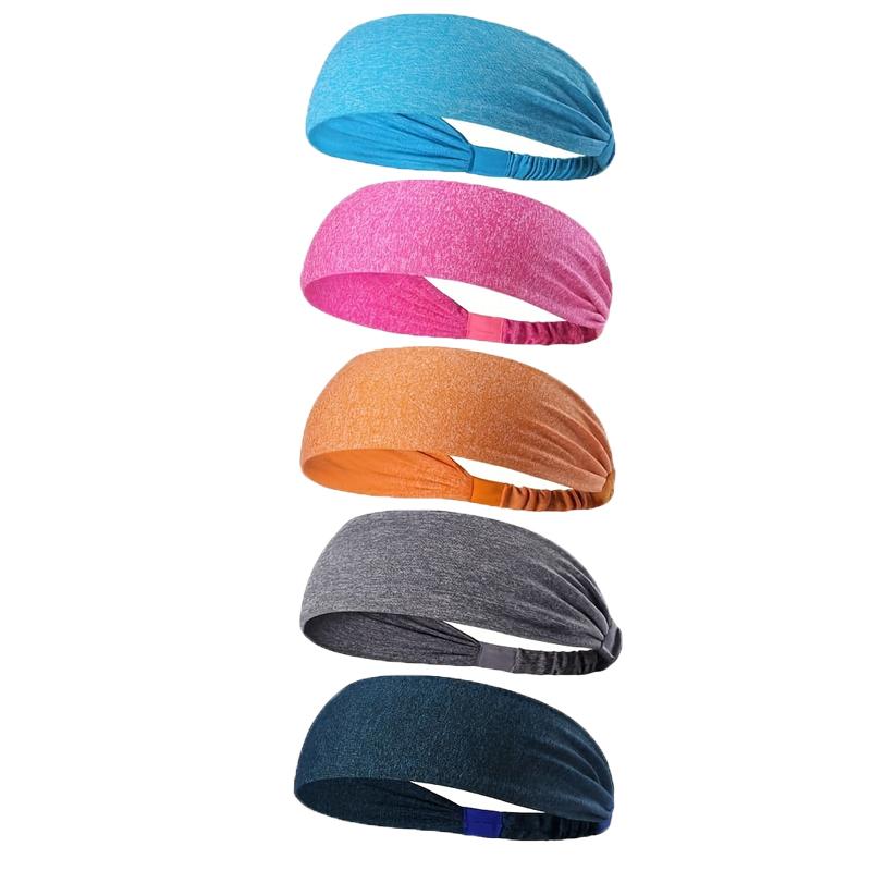 [Mother's Day Gifts]5 Pack Non-Slip Sweat-Wicking Sports Headbands, High Elastic & Comfortable for Yoga Fitness Running, Unisex Design