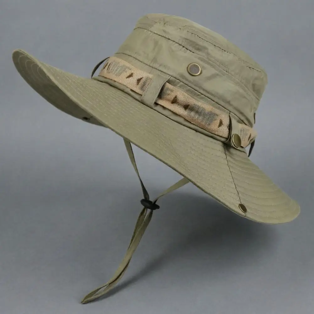 UV Protection Mesh Bucket Hat for Men, Wide Brim Sunscreen Cap, Summer Outdoor Fisherman Hat for Hiking, Hunting & Beach