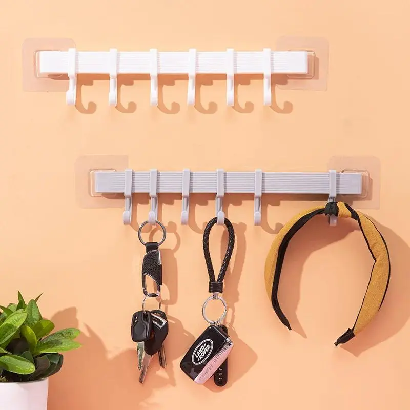 Multi-functional kitchen hook rack, perforated free hanging rod hanger, strong adhesive toilet wall hook, towel rack